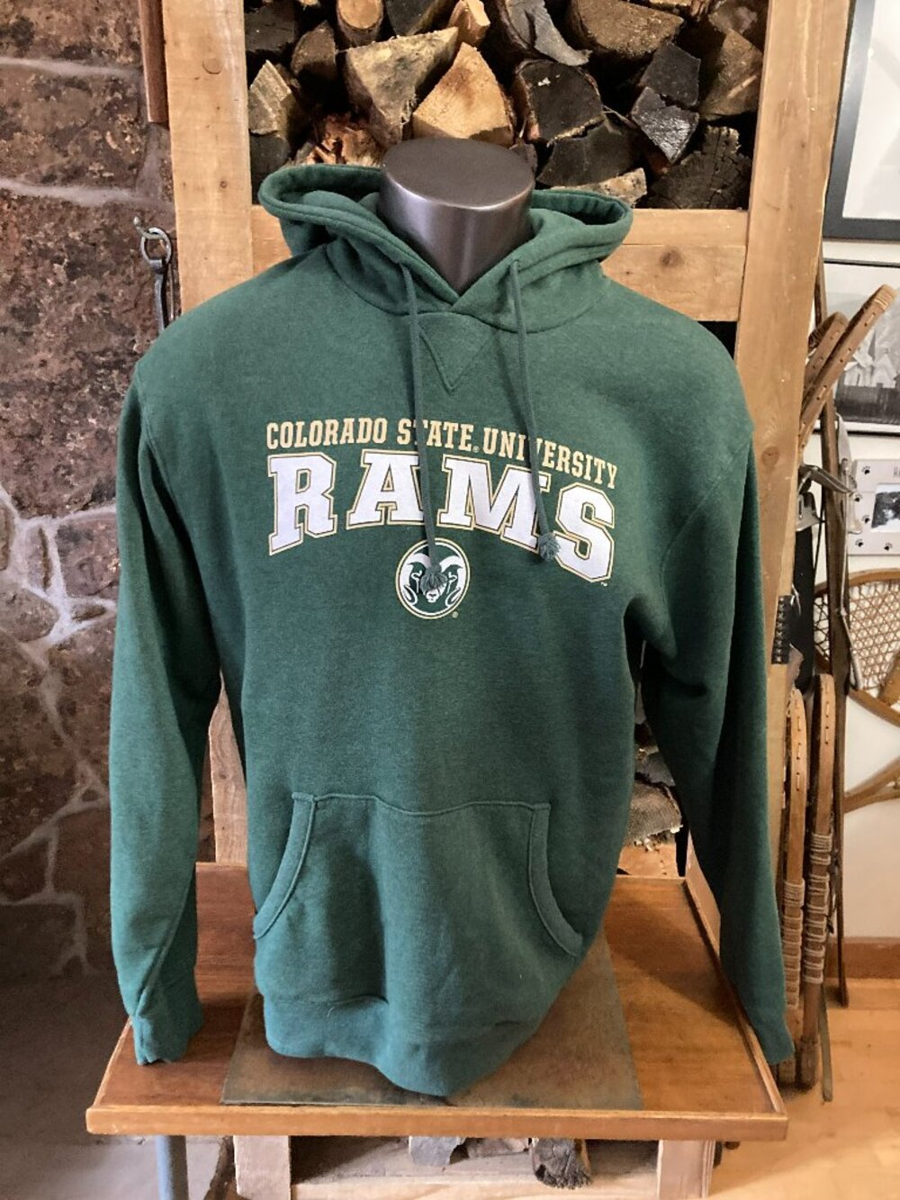 mens large CSU Rams Colorado State University hooded sweatshirt hoodie pullover
